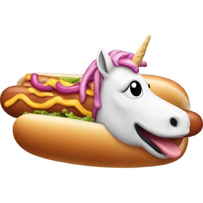 Unicorn hot dog emoji