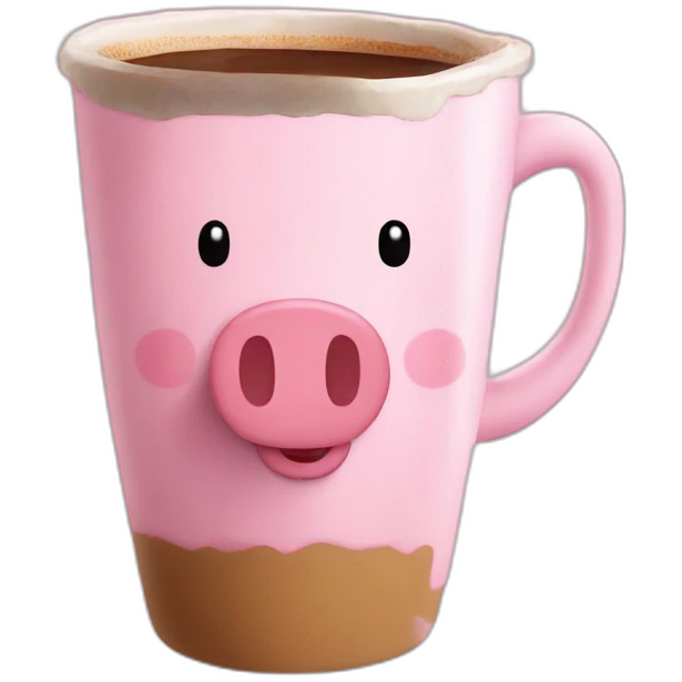 Peppa pig avec un café emoji