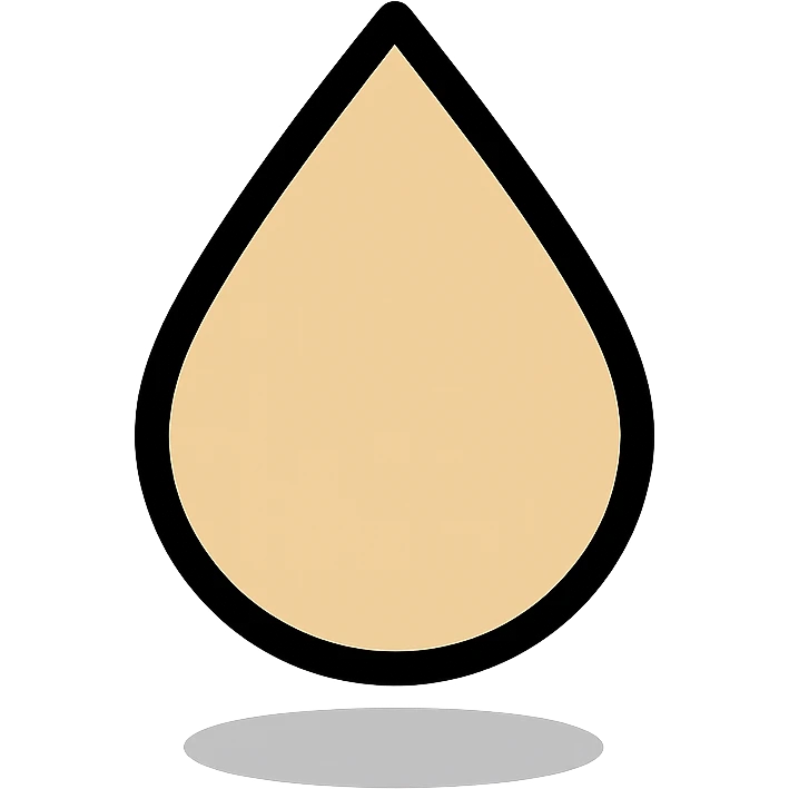 vanilla drop with soft shadow, minimal, white background emoji