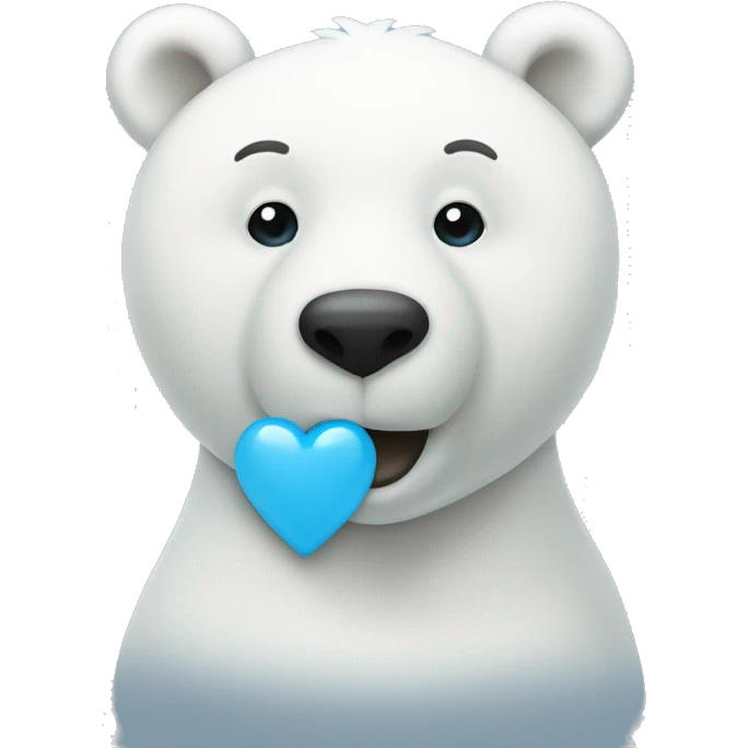 polar bear emoji with blue heart emoji