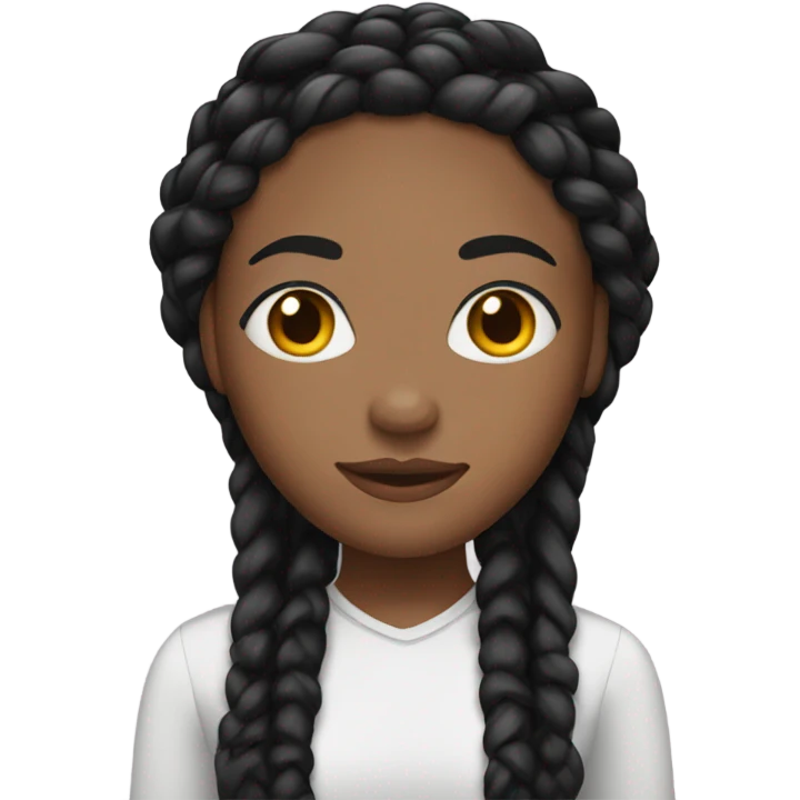 black woman with m black braids and lashes emoji