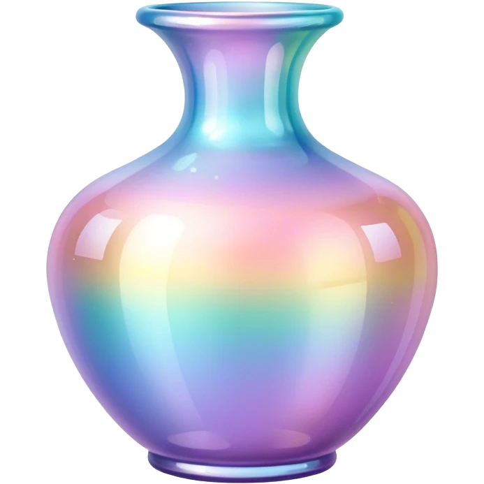 Sparkly glossy Pastel iridescent glass vase pot emoji