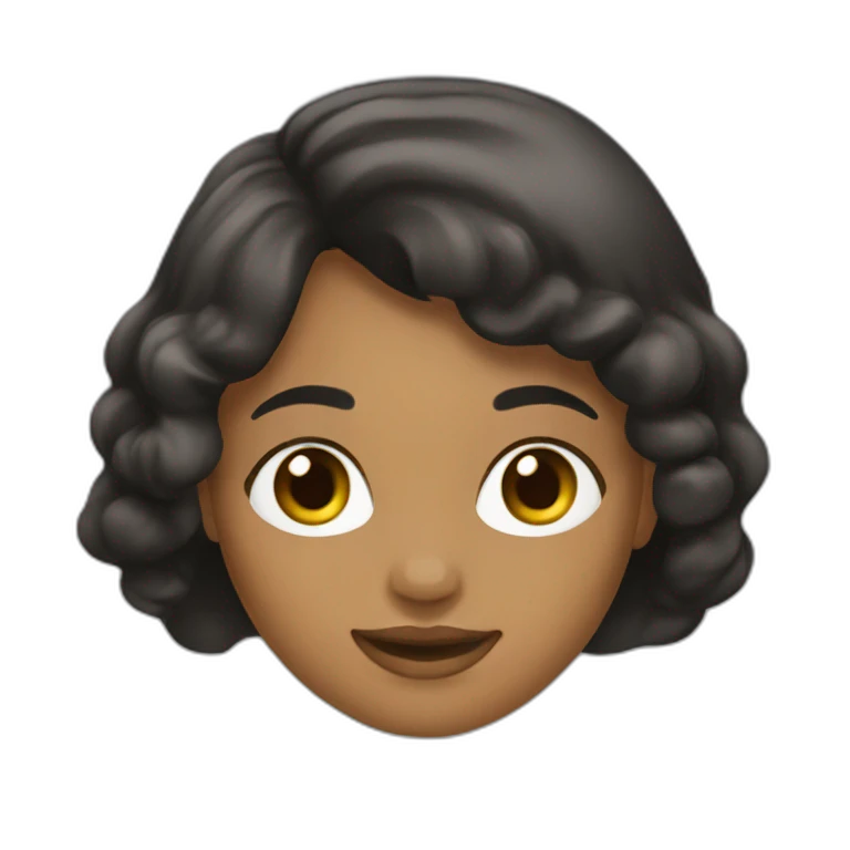 MUJER CABELLO NEGRO LISO emoji