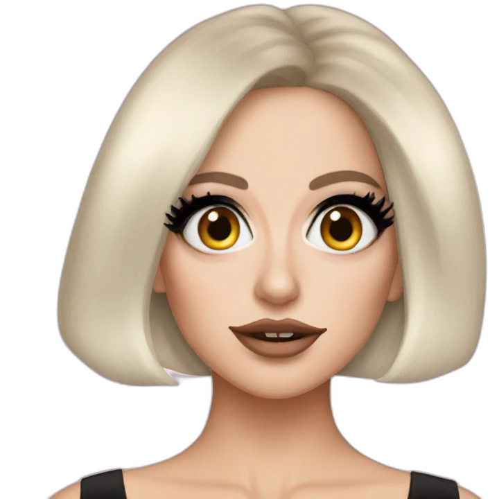 Lady gaga with eye-liner emoji