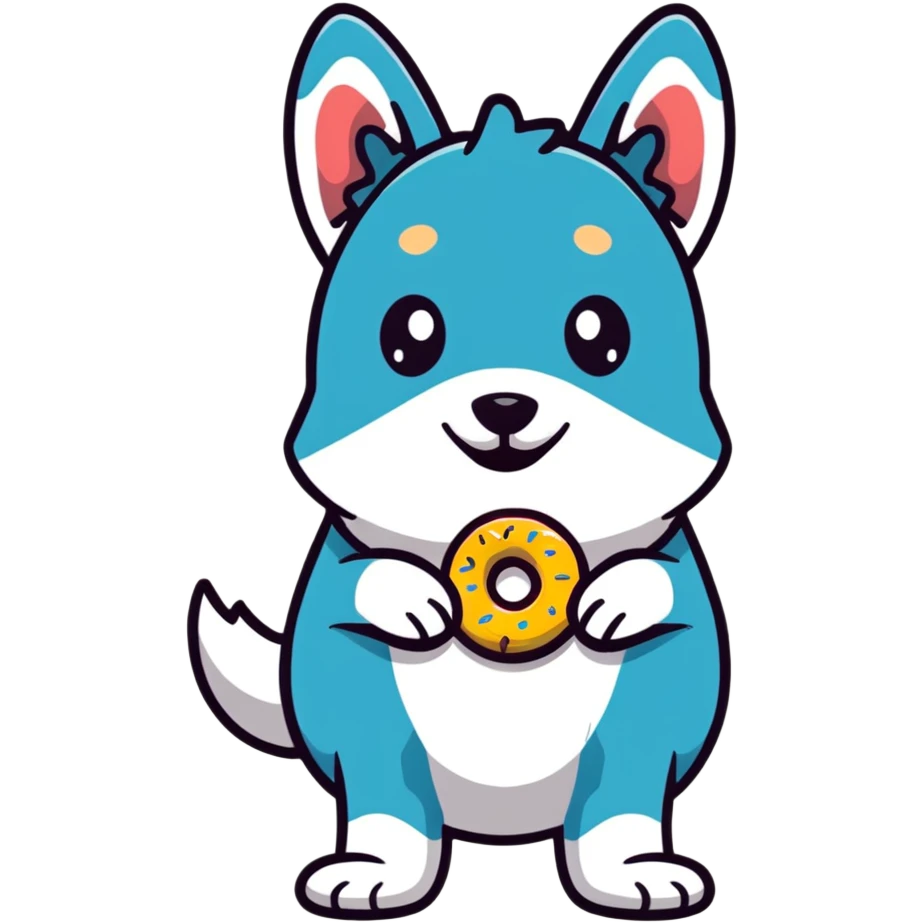 dog holding a donut emoji
