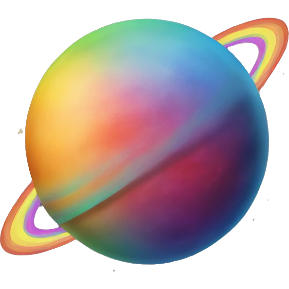  planet with rainbow rings emoji