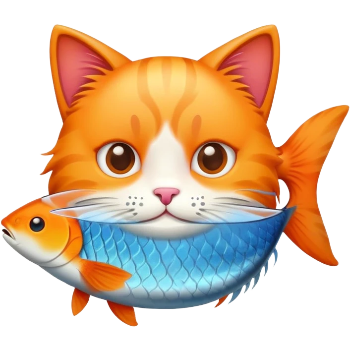 cat emoji with a fish emoji