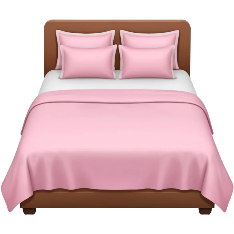 a white aestetic bed with pink linens  emoji