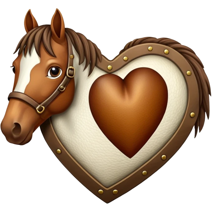 Heart with horse skin emoji