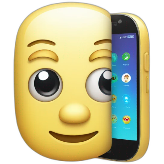 Smartphone with interactive chatbots emoji