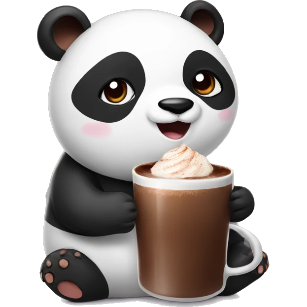 Panda with hot chocolate  emoji