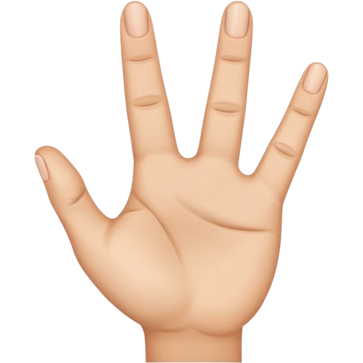 Mano con 4 dedos levantados y el otro doblado emoji