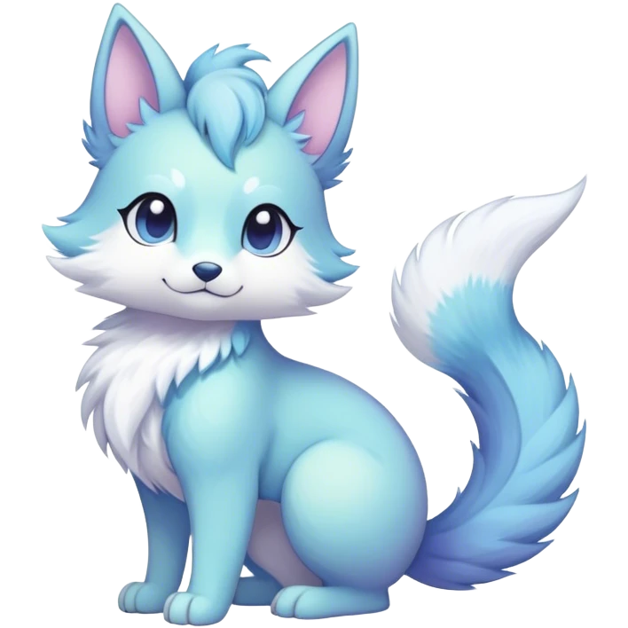 Kawaii bright fantasy ethereal anthro fursona Fakemon with tufted tail  emoji
