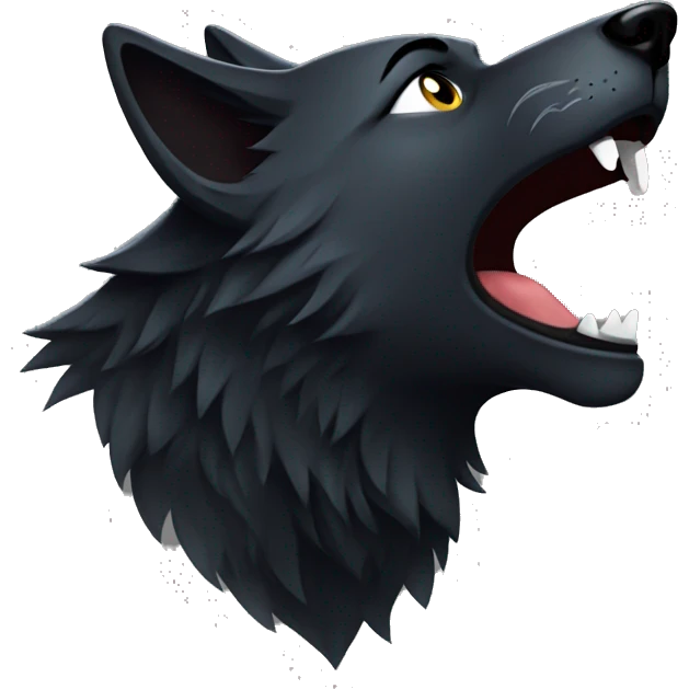 Black wolf howling  emoji