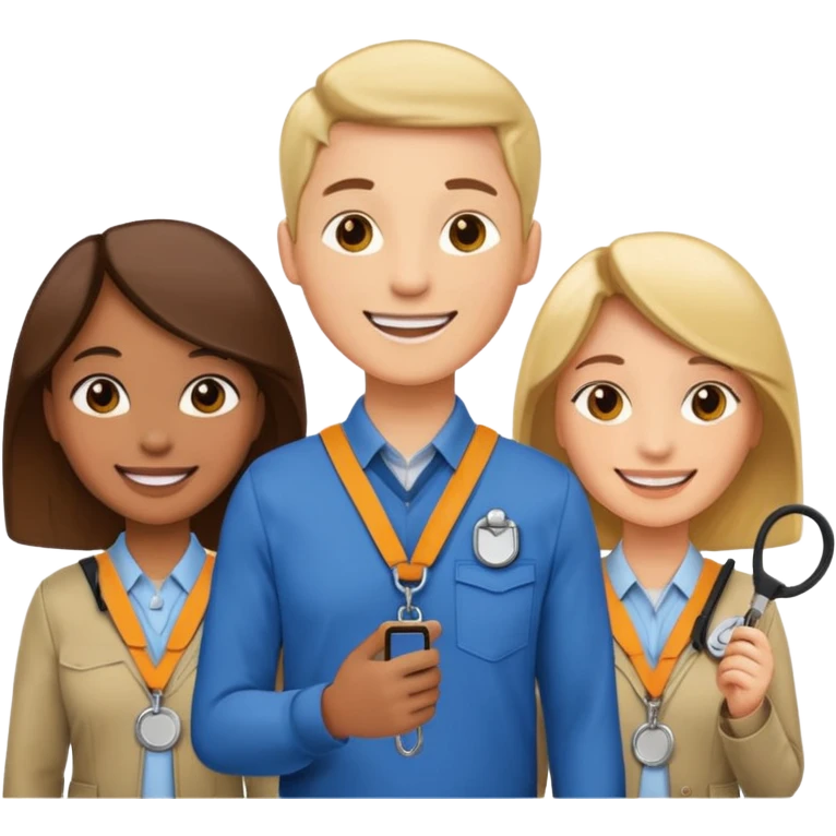 Employees with Lanyards emoji