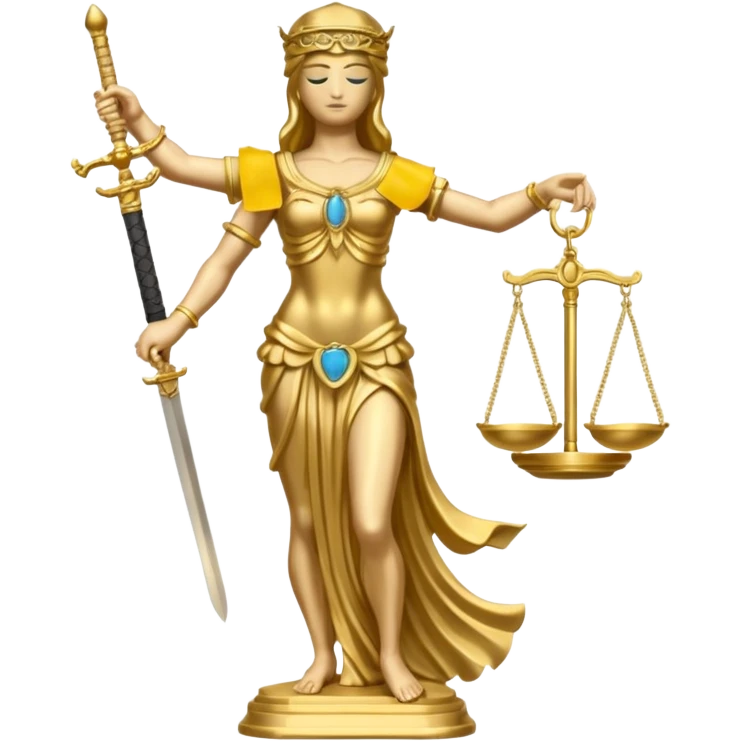gold Justitia statue emoji
