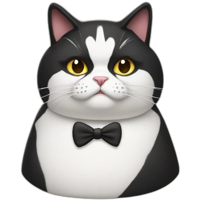 Grumpy-tuxedo-cat emoji