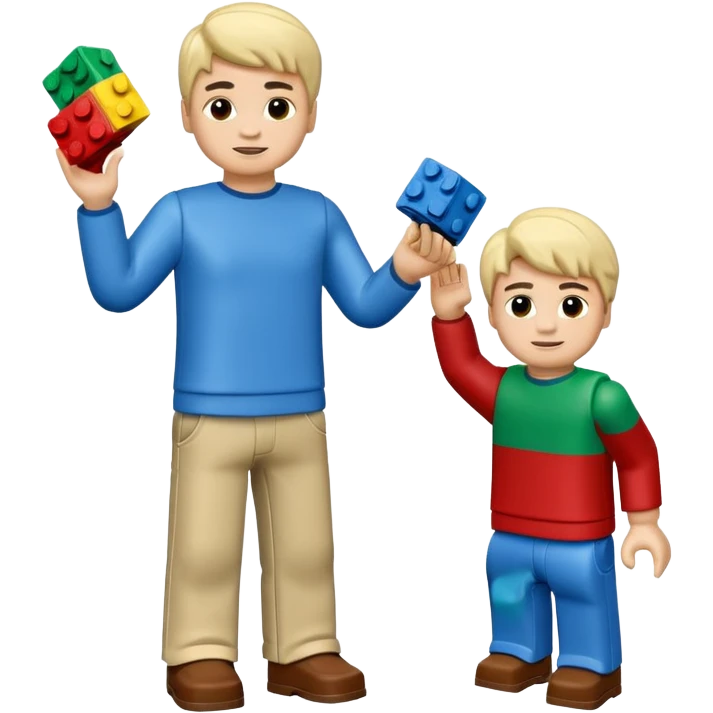 boys playing with legos full body emoji
