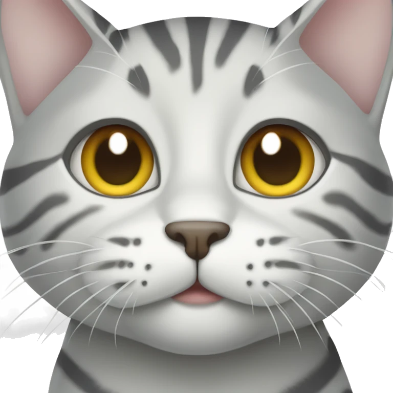 White and grey tabby cat  emoji