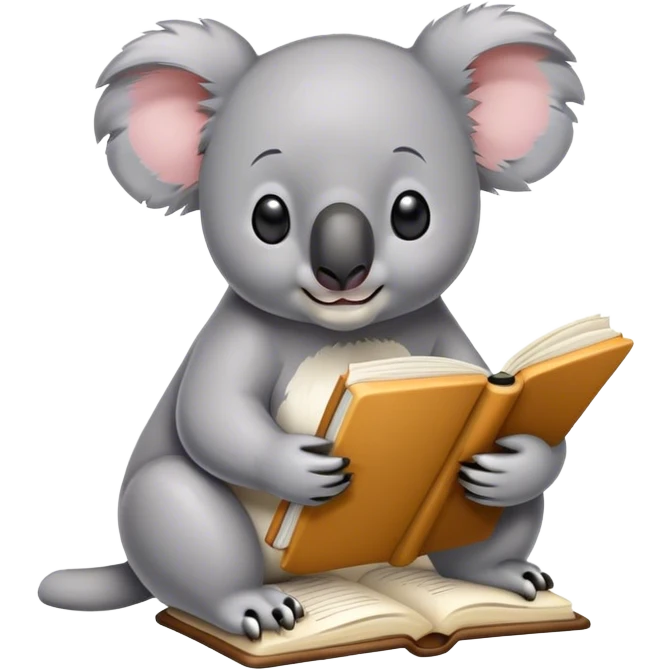 Koala studying emoji