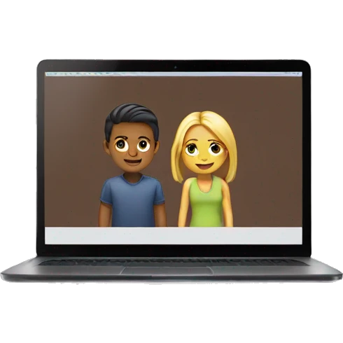 Girl and boy laptop emoji