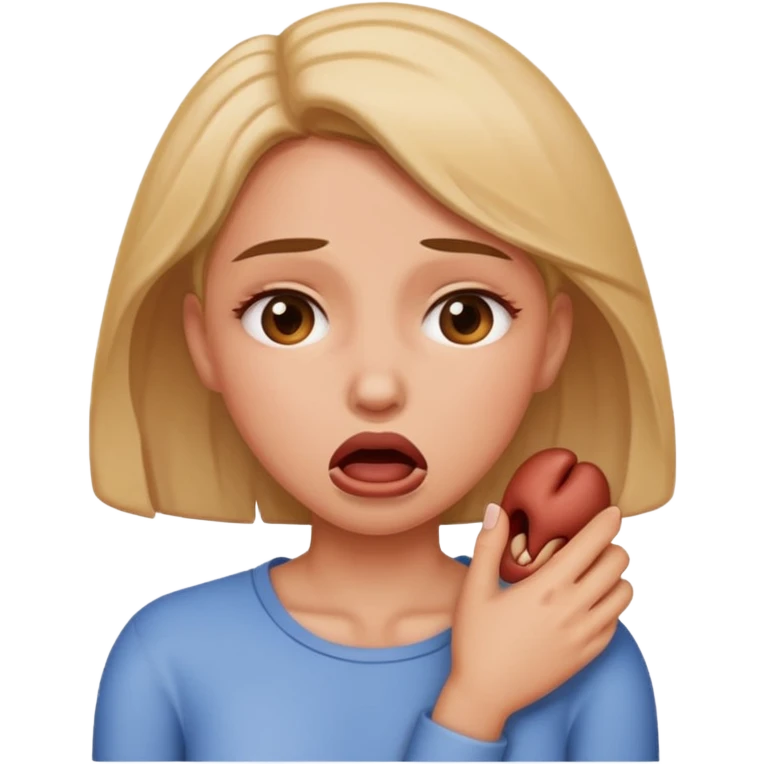 Woman self choking emoji