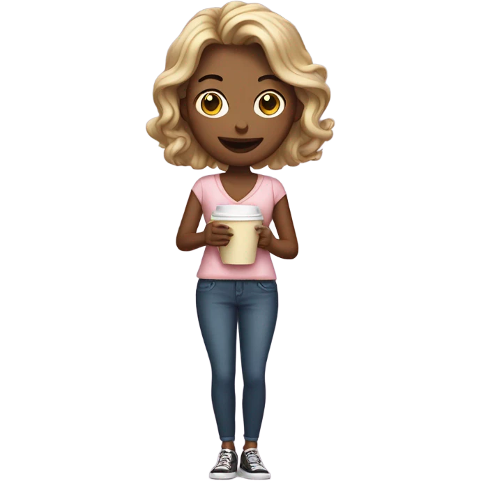 Girly with coffee emoji