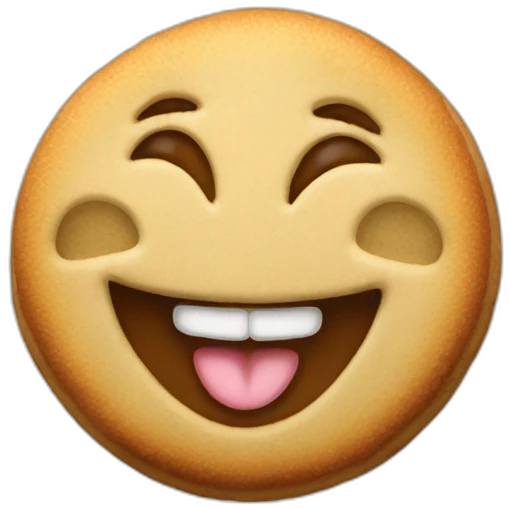 Laughing cookie emoji