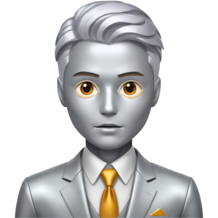 futuristic man with metalic hair emoji
