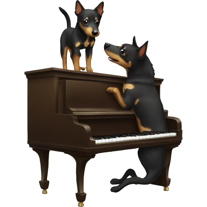 Australian Kelpie playing piano emoji