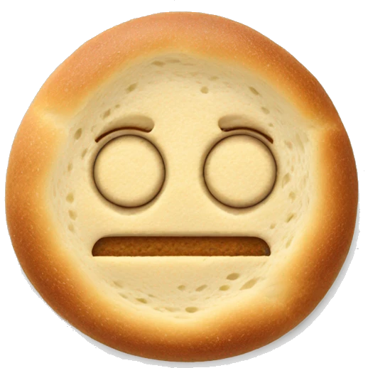circle gluten free bread with face emoji