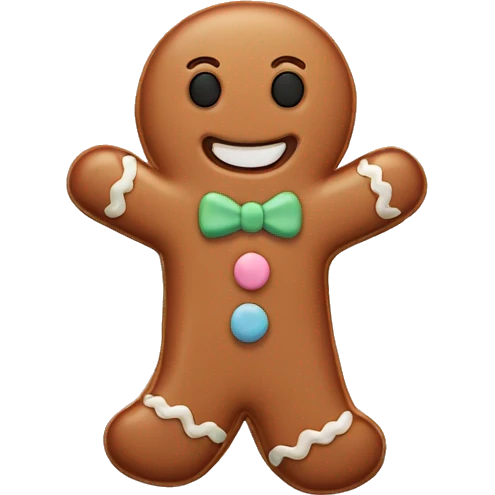 Pastel gingerbread man emoji