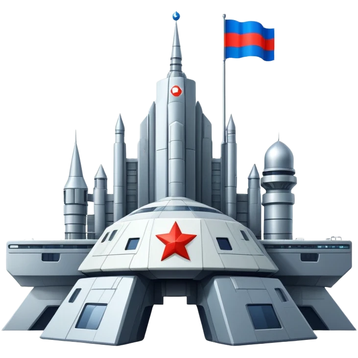 Enormous Russian space fortress with flag-inspired design elements emoji