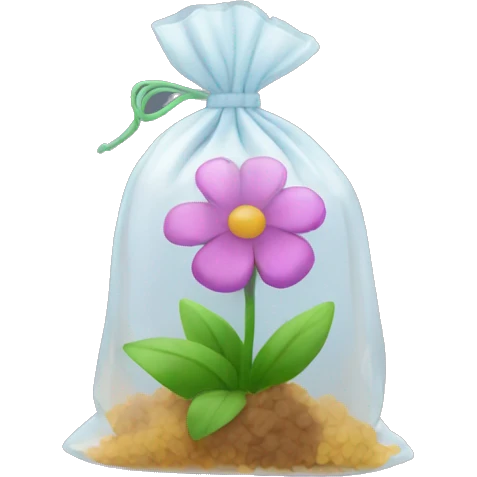 Small clear bag of flower emoji
