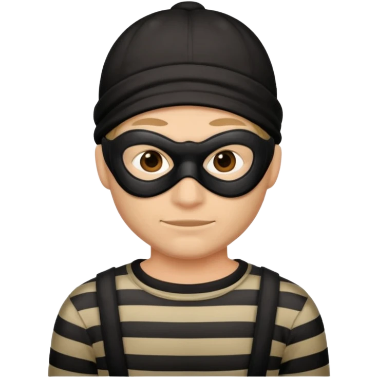 classic cartoon burglar with mask and striped shirt emoji
