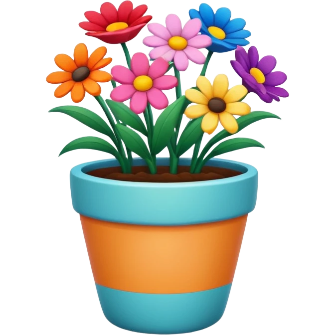 flower pot with flowers emoji