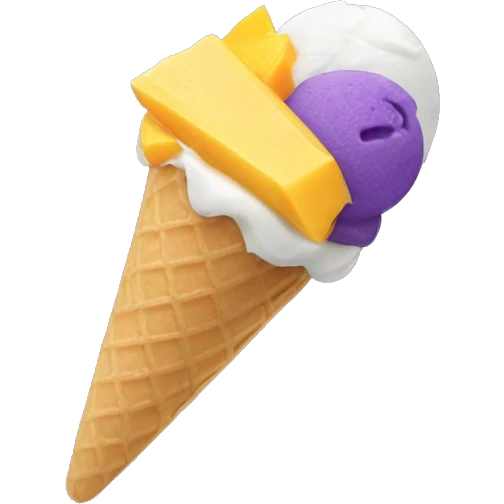 ube ice cream with coconut and mango emoji