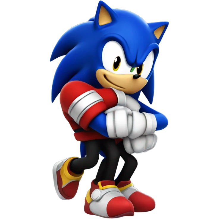 Sonic and shadow the hedgehog hugging emoji