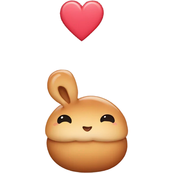 Heart shaped bun  emoji