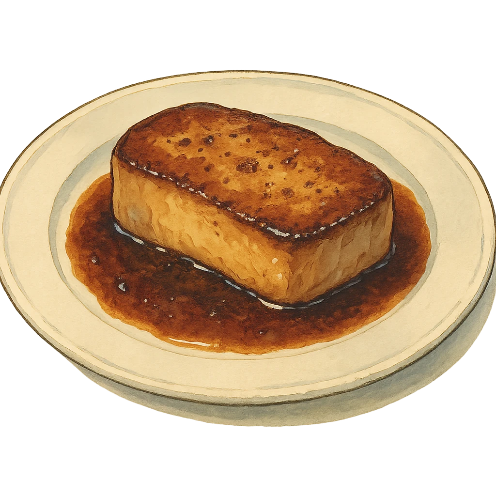 ghibli style foie gras on a plate emoji