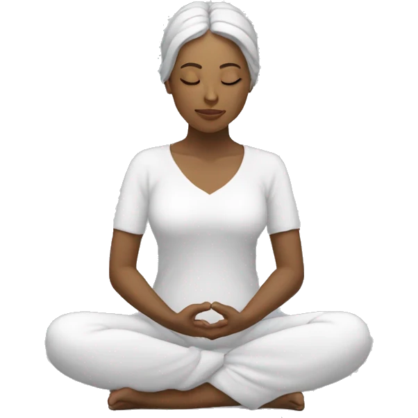 Meditación mujer más corazón blanco emoji