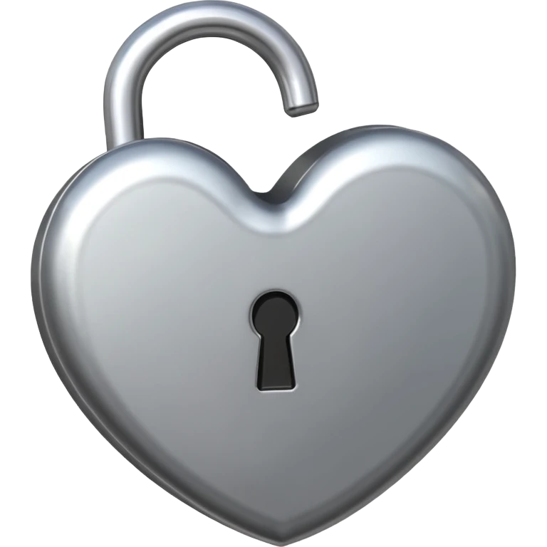 Heart lock silver  emoji