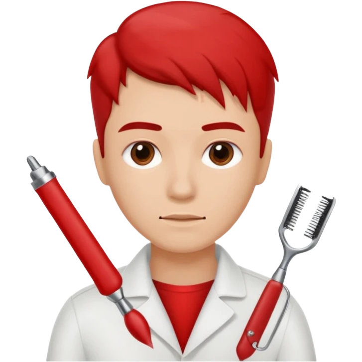 hairdresser razor red emoji