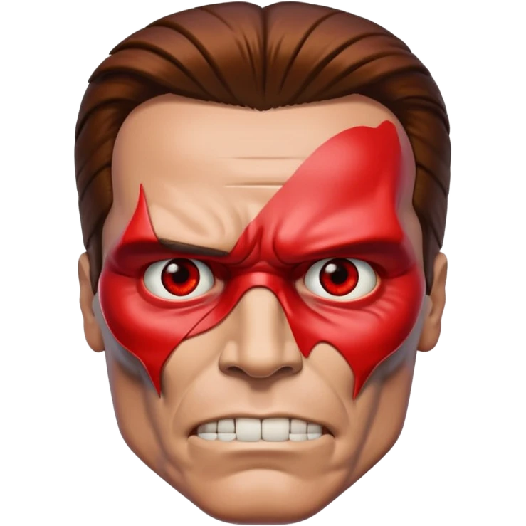 Red eyed half face Terminator Arnold Schwarzenegger emoji