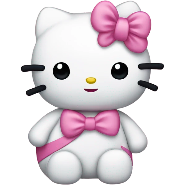 hello kitty with pink bow wrapped around one ear emoji