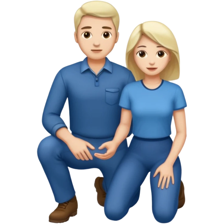 Man standing. Woman kneeling emoji