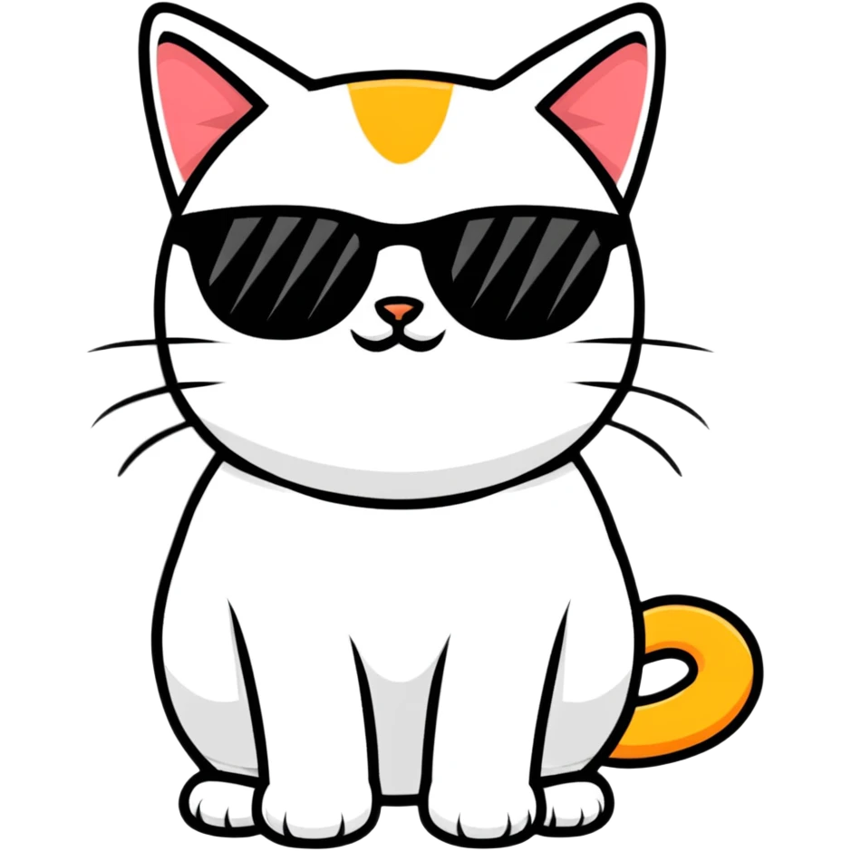Cat with sunglasses emoji