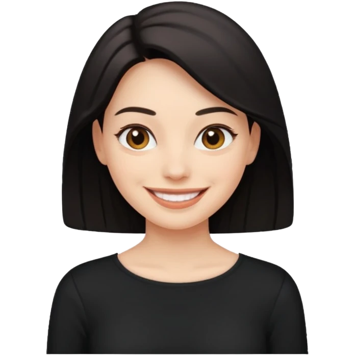 create an emoji, black long sleeves, for women, now human emoji