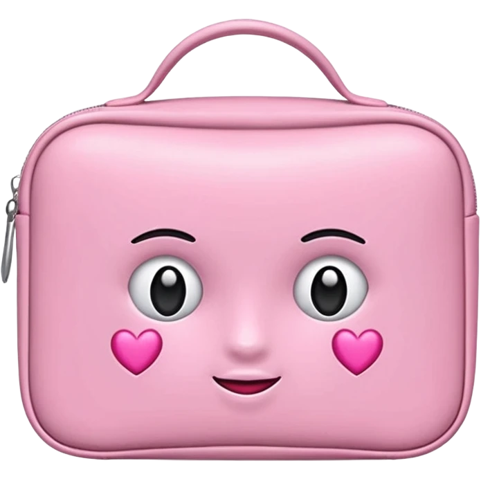 Uma necesserie braca com laços rosas emoji