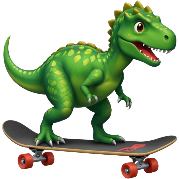 Dinosaur on a skateboard emoji